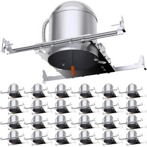 image:imageSunco 12 Pack 6 Inch Recessed Lighting Housing Can New Construction Air Tight Ceiling Cans 120277VHard Wired TP24 Connector Easy Install IC Rated UL24 Count Pack of 1