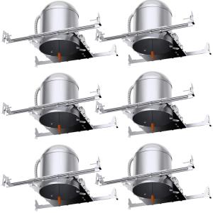 image:imageSunco 12 Pack 6 Inch Recessed Lighting Housing Can New Construction Air Tight Ceiling Cans 120277VHard Wired TP24 Connector Easy Install IC Rated UL6 Count Pack of 1