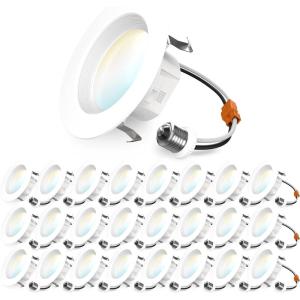 image:imageSunco 24 Pack 4 Inch LED Recessed Lights Retrofit Can Lighting 660 LM 11W 40W Equivalent Selectable CCT 2700K3000K3500K4000K5000K Dimmable Baffle Trim Replacement Conversion Kit ULWhite