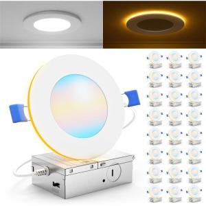 image:imageSunco 24 Pack 6 Inch LED Recessed Light with Night Light Canless Recessed Lighting 1500 LM 15W 150W Equivalent Selectable CCT 2700K3000K4000K5000K6000K Dimmable with Junction BoxWhite  5 CCT 2700K  3000K  4000K  5000K  6000K