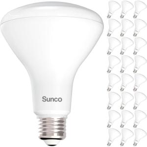 image:imageSunco 24 Pack BR30 LED Bulbs Indoor Flood Lights CRI93 11W Equivalent 65W 5000K Daylight 850 Lumens E26 Base 25000 Lifetime Hours Interior Home Residential Dimmable Recessed Can Light Bulbs  ULWhite 3k