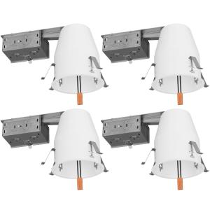 image:imageSunco 4 Inch Recessed Lighting Housing Can Remodel Air Tight Ceiling Cans 120277VHard Wired TP24 Connector Included Easy Install IC Rated UL 4 Pack