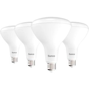 image:imageSunco BR40 LED Light Bulbs Indoor Flood Lights Recessed Can Light Bulb 1400 LM 17W 100W Equivalent 6000K Daylight Deluxe Dimmable E26 Base for Home Bedroom Kitchen UL 4 PackWhite 4k