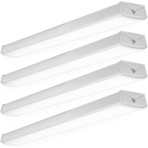 image:imageSunco LED Garage Ceiling Lights Wraparound Fixture 4FTLinkable Shop Light 3500 LM 40W300W 5000K Daylight Hardwired Surface Mount Utility Workshop Light ETL 4 Pack5000K Daylight