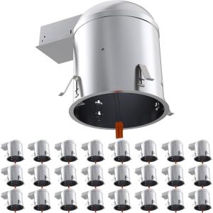 image:imageSunco Lighting24 Pack Can Lights for Ceiling 6 Inch Remodel Recessed Lighting Housing120277VTP24 Connector IncludedAir Tight CanEasy InstallIC RatedUL amp Title 24 Compliant