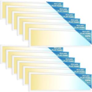 image:imageSunco 12 Pack 2x4 LED Flat Panel Light Drop Ceiling Office Fixture 7700 LM Selectable Features 40W50W60W 4000K5000K6000K Dimmable 010V Dustproof ETL1x4