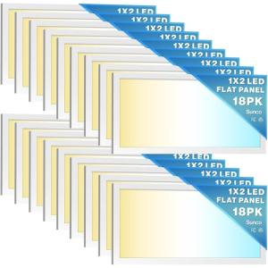 image:imageSunco 18 Pack 2x4 LED Flat Panel Light Drop Ceiling Office Fixture 7700 LM Selectable Features 40W50W60W 4000K5000K6000K Dimmable 010V Dustproof ETL3 CCT in One