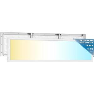 image:imageSunco 1x4 LED Flat Panel Light Dual Selectable CCT 3500K4000K5000K amp Selectable Wattage 30W40W46W 5700LM 010V Dimming Surface Mount Matte Black Drop Ceiling Fixture  ETL DLCWhite