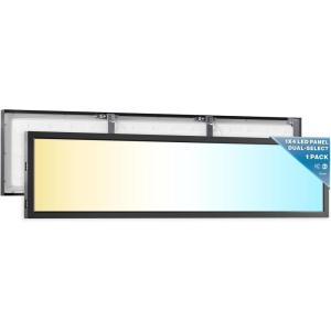 image:imageSunco 1x4 LED Flat Panel Light Dual Selectable CCT 3500K4000K5000K amp Selectable Wattage 30W40W46W 5700LM 010V Dimming Surface Mount Matte Black Drop Ceiling Fixture  ETL DLCBlack