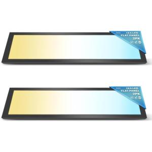 image:imageSunco 2 Pack 1x4 LED Flat Panel Light Dual Selectable CCT 3500K4000K5000K amp Selectable Wattage 30W40W46W 5700LM 010V Dimming Matte Black Drop Ceiling Fixture  ETL DLC