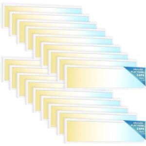 image:imageSunco 24 Pack 2x4 LED Flat Panel Light Drop Ceiling Office Shop Commercial Warehouse Fixture 6500 Lumens Selectable Features 30W40W50W 4000K5000K6000K Dimmable 010V Dustproof ETL3 CCT in One 3500K 4000K 5000K