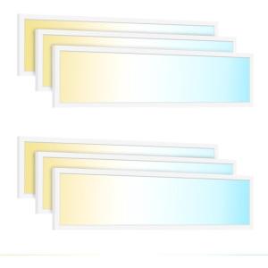 image:imageSunco Lighting 6 Pack 1x4 LED Flat Panel Light Dual Selectable CCT 3500K4000K5000K amp Selectable Wattage 30W40W46W 5700LM 010V Dimming Surface Mount Matte White Drop Ceiling Fixture  ETL DLC