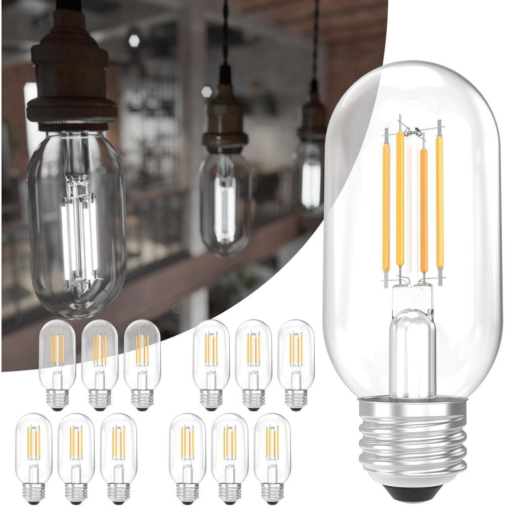 image:imageSunco 6 Pack T45 Edison Bulbs E26 LED Bulb 60 Watt Equivalent Filament Vintage Light Bulbs Clear Decorative Tubular Light Bulb 7W 2700K Soft White Dimmable 700 LM Medium Base Wet Rated UL12 Pack