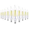 image:imageSunco 10 Pack Dusk to Dawn Candelabra CA11 LED Light Bulb Outdoor 5W Equivalent 40W CRI90 3000K Warm White Candle Flame Tip Photocell Sensor Decorative Filament 500 Lumens E12 Base UL3000k Warm White