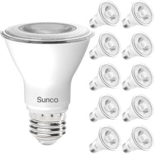 image:imageSunco 10 Pack PAR20 LED Bulbs 50W Equivalent 7W Dimmable CRI90 3000K Warm White 470 Lumens E26 Medium Base IP65 Waterproof Indoor Outdoor Home Residential Super Bright Wide Area Flood Light  ULWhite 3k