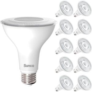 image:imageSunco 10 Pack PAR30 Long Neck LED Bulb IndoorOutdoor Flood Light 11W 75W Equivalent 850 Lumen 3000K Warm White Dimmable E26 Base IP65 Waterproof UL CertifiedWhite 4k