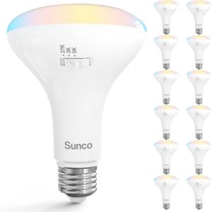 image:imageSunco 12 Pack BR30 Light Bulbs LED Recessed Can Light Bulbs Indoor Flood Bulb 850 LM 11W 65W Equivalent Selectable CCT 2700K3000K5000K Dimmable E26 Base for Home Kitchen Bedroom ULWhite 3cct