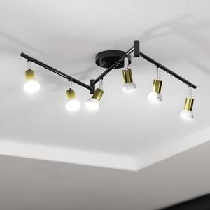image:imageSunco 4ft 6Light Indoor Track Light Fixture Metal Modern Room Stylish Decorative Elegant Classic Vintage No Bulbs 120V Input 50000 Hour Lifetime Perfect for Kitchen Living Rooms Dining Areas