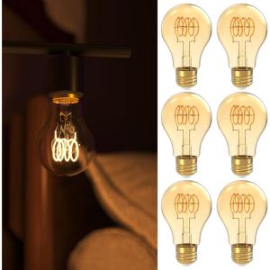 image:imageSunco 6 Pack Vintage LED Edison Bulbs E26 Spiral Filament Light 55W40W 2200K Amber Light Dimmable 450 LM 25000 Lifetime Hours ETL