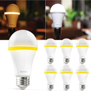 image:imageSunco A19 Warm Light Bulbs 6 Pack LED Night Light Bulb with 5000K Daylight amp 2000K Amber Glow 800 LM 80 LM Nightlight Sleep Light Bulb for Bedroom Lamps Warm Yellow Light Bulbs Dimmable E26 UL5000k Daylight