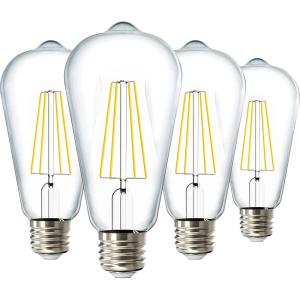 image:imageSunco Dusk to Dawn Lights Bulb Outdoor ST64 Edison Style Automatic Light Sensing Bulbs 800 LM 7W 60W Equivalent ST19 3000K Warm White E26 Base UL 4 Pack4000k Cool White