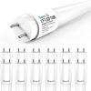 image:imageSunco 12 Pack 2ft LED T8 Clear Glass Tube for Indoor Replacement Fluorescent Commercial Office Hallway Warehouse Type B 10W 1200 Lumens 5000K Daylight NonDimmable 100277V 50000 Hour Lifetime