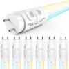 image:imageSunco 6 Pack T8 LED Bulbs 4 Foot LED Fluorescent Tube Replacement 4ft LED Tube Light Ballast Bypass 18W 2200 LM Selectable CCT 3000K3500K4000K5000K6000K Single Ended Power Clear Lens UL