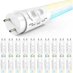 image:imageSunco 10 Pack T8 LED Bulbs 4 Foot LED Fluorescent Tube Replacement 4ft LED Tube Light Ballast Bypass 18W 2200 LM Selectable CCT 3000K3500K4000K5000K6000K Single Ended Power Clear Lens UL20 Pack