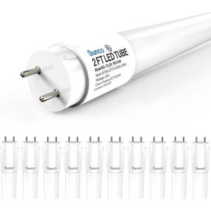 image:imageSunco 10 Pack T8 LED Bulbs 4 Foot LED Fluorescent Tube Replacement 4ft LED Tube Light Ballast Bypass 2200 LM 18W 6000K Daylight Deluxe Single Ended Power Clear Lens ULWhite 5k