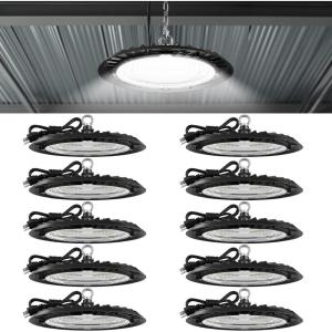 image:imageSunco 10 Pack UFO LED High Bay Light 150W 19500 Lumens 4000k Ultra Bright Commercial Shop Lights for Warehouse Factory Workshop Garage amp Barn Ceiling Mount Plug amp Play 120V UL10 Pack