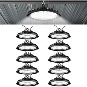 image:imageSunco 10 Pack UFO LED High Bay Light 150W 21000 Lumens 5000K 100277V Dimmable 010V Ultra Bright Commercial Shop Lights for Warehouse Factory Workshop Garage amp Barn Ceiling Mount ULWhite  5K