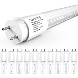 image:imageSunco 30 Pack T8 LED Bulbs 4 Foot 48 Inch Tube Light Bulbs Fluorescent Replacement Single or Double Ended Hybrid Type AB 2400 LM 20W 6000K Daylight Deluxe Clear Lens ETL5000k Daylight