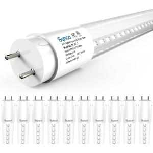 image:imageSunco 30 Pack T8 LED Bulbs 4 Foot 48 Inch Tube Light Bulbs Fluorescent Replacement Single or Double Ended Hybrid Type AB 2400 LM 20W 6000K Daylight Deluxe Clear Lens ETL6000k Daylight Deluxe