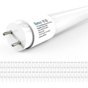 image:imageSunco 50 Pack T8 LED Bulbs 4 Foot Tube Light Bulbs Ballast Bypass 48 Inch Fluorescent Replacement 2200 LM 18W 5000K Daylight Single Ended Power Type B Frosted Lens ULWhite 5k