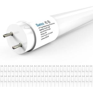 image:imageSunco 50 Pack T8 LED Bulbs 4 Foot Tube Light Bulbs Ballast Bypass 48 Inch Fluorescent Replacement 2200 LM 18W 5000K Daylight Single Ended Power Type B Frosted Lens ULWhite 6k
