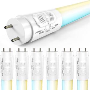image:imageSunco 6 Pack T8 LED Bulbs 4 Foot LED Fluorescent Tube Replacement 4ft LED Tube Light Ballast Bypass 18W 2200 LM Selectable CCT 3000K3500K4000K5000K6000K Single Ended Power Frosted Lens UL6 Pack