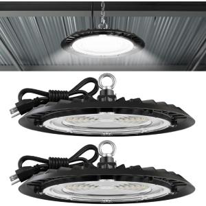 image:imageSunco 6 Pack UFO LED High Bay Light 150W 19500 Lumens 5000k Ultra Bright Commercial Shop Lights for Warehouse Factory Workshop Garage amp Barn Ceiling Mount Plug amp Play 120V ULWhite  6000K