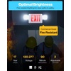 image:imageSunco 2 Pack Red LED Exit Sign with Emergency Lights Two Adjustable Square Head Lights 94V0 Fire Resistant Backup Battery 120277V Wall or Ceiling Mount Commercial Grade Double Sided UL