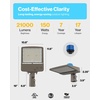image:imageSunco LED Parking Lot Light Pole Outdoor Street Lights 150W Dusk to Dawn Photocell HID Replacement 5000K Daylight 21000 LM Dimmable 110V Waterproof Commercial Grade UL Listed 4 Pack5000K Daylight