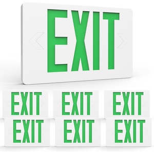 image:imageSunco 6 Pack LED Exit Sign with Emergency Light Commercial Grade Double Sided Fire Exit Lights Backup Battery Illuminated Emergency Exit 120277V Dual Mounting UL 94V0 Fire ResistantGreen