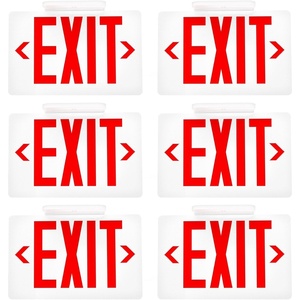 image:imageSunco 6 Pack LED Exit Sign with Emergency Light Commercial Grade Double Sided Fire Exit Lights Backup Battery Illuminated Emergency Exit 120277V Dual Mounting UL 94V0 Fire ResistantRed