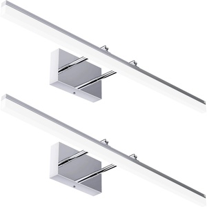 image:imageSunco Lighting Modern Vanity Light Fixture LED Bathroom Bar Lights 15W100W Selectable White 3000K4000K5000K 1100 LM Chrome Finish Adjustable Lamp for Bathroom Over Mirror Makeup Light 2 Pack