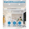 image:imageSunco 24 Pack 6 Inch LED Recessed Light Ceiling Canless Recessed Lights Baffle Trim 1200 LM 14W Selectable CCT 2700K3000K4000K5000K6000K Dimmable with Junction Box6 Inch