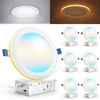 image:imageSunco 6 Pack 6 Inch LED Recessed Light with Night Light Slim Ceiling Lighting 1500 Lumens 15W 110W Equivalent Selectable CCT 2700K3000K4000K5000K6000K Dimmable Canless with Junction BoxWhite