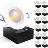 image:imageSunco 12 Pack 4 Inch Recessed Lights LED Baffle Trim Selectable CCT 2700K3000K4000K5000K6000K Dimmable 10W Canless with Junction Box3 Inch