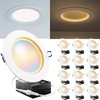 image:imageSunco 12 Pack 6 Inch Ultra Thin LED Recessed Ceiling Lights Slim Night Light Baffle Trim 2700K3000K4000K5000K6000K Selectable Dimmable 14W Canless Wafer with Junction Box  ETL6 Inch