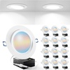 image:imageSunco 12 Pack Adjustable Recessed Lighting LED Gimbal Lights 6 Inch Directional Eyeball Canless Selectable CCT 2700K3000K4000K5000K6000K Dimmable 12W with Junction Box ETL