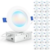 image:imageSunco 24 Pack 6 Inch LED Recessed Light Ceiling Canless Recessed Lights Baffle Trim 1200 LM 14W Selectable CCT 2700K3000K4000K5000K6000K Dimmable with Junction Box4 Inch