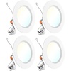 image:imageSunco 6 Inch LED Recessed Light Retrofit Can Lights for Ceiling 1700 LM High Brightness Selectable CCT 2700K3000K4000K5000K6000K 17W120W Dimmable Baffle Trim Damp Rated UL 4 PackWhite