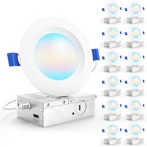 image:imageSunco 12 Pack 4 Inch Recessed Lights LED Baffle Trim Selectable CCT 2700K3000K4000K5000K6000K Dimmable 10W Canless with Junction Box4 Inch